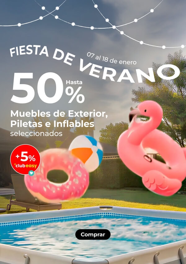 Feria de descuentos Easy - del 07 al 18 de Enero - Hasta 50% en muebles de exterior, piletas e inflables seleccionados.